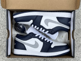 Authentic Air Jordan 1 Low Midnight Navy/Grey/White