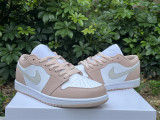 Authentic Air Jordan 1 Low GS White/Light Bone