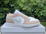Authentic Air Jordan 1 Low GS White/Light Bone