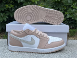 Authentic Air Jordan 1 Low GS White/Light Bone