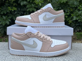 Authentic Air Jordan 1 Low GS White/Light Bone