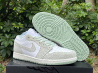 Authentic Air Jordan 1 Low GS Sail/Grey/Mint Green