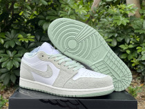 Authentic Air Jordan 1 Low Sail/Grey/Mint Green