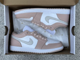 Authentic Air Jordan 1 Low GS White/Light Bone