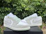 Authentic Air Jordan 1 Low Sail/Grey/Mint Green