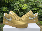 Perfect Off-White x Nike Air Force 1 Gold/Silver