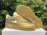 Perfect Off-White x Nike Air Force 1 Gold/Silver