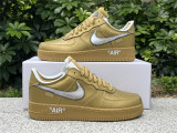 Perfect Off-White x Nike Air Force 1 Gold/Silver