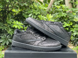 Authentic Travis Scott x Air Jordan 1 Low All Black
