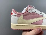 Authentic Travis Scott x Air Jordan 1 Low Sail/Shy Pink-Muslin