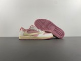 Authentic Travis Scott x Air Jordan 1 Low Sail/Shy Pink-Muslin