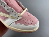 Authentic Travis Scott x Air Jordan 1 Low Sail/Shy Pink-Muslin