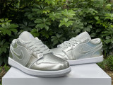 Authentic Air Jordan 1 Low SE WMNS “Metallic Silver”