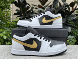Authentic Air Jordan 1 Low “Gold Swoosh”