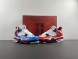 Authentic Air Jordan 4 GS Blue/White/Red