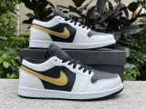 Authentic Air Jordan 1 Low “Gold Swoosh”