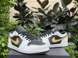 Authentic Air Jordan 1 Low “Gold Swoosh”