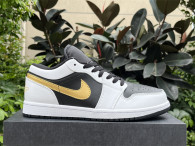 Authentic Air Jordan 1 Low GS “Gold Swoosh”