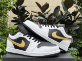Authentic Air Jordan 1 Low “Gold Swoosh”