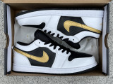Authentic Air Jordan 1 Low “Gold Swoosh”