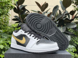 Authentic Air Jordan 1 Low “Gold Swoosh”