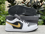 Authentic Air Jordan 1 Low “Gold Swoosh”
