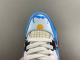 Authentic Air Jordan 4 GS Blue/White/Red