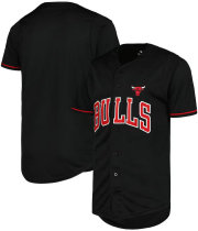 Men's Chicago Bulls Fanatics Black Pop Baseball Jersey Men's Chicago Bulls Fanatics Black Pop Baseball Jersey
