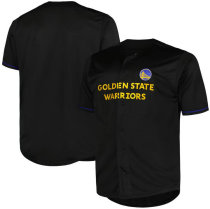 Men's Golden State Warriors Fanatics Black Pop Baseball Jersey Men's Golden State Warriors Fanatics Black Pop Baseball Jersey