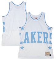Men's Los Angeles Lakers Mitchell & Ness White Hardwood Classics Blown Out Fashion Jersey