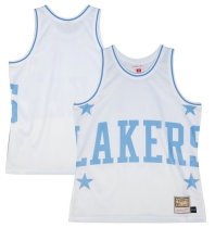 Men's Los Angeles Lakers Mitchell & Ness White Hardwood Classics Blown Out Fashion Jersey