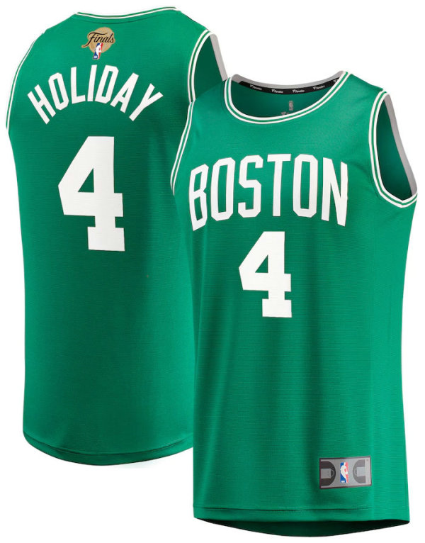 Men's Boston Celtics Jrue Holiday Fanatics Kelly Green 2024 NBA Finals Fast Break Replica Player Jersey - Icon Edition