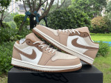 Authentic Air Jordan 1 Low Tan/Brown/Sail