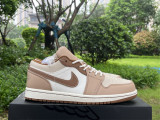 Authentic Air Jordan 1 Low Tan/Brown/Sail