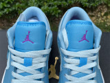 Authentic Air Jordan 1 Low GS White/Light Blue