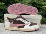 Authentic Travis Scott x Air Jordan 1 Low WMNS Dark Pony/Pink Oxford
