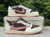 Authentic Travis Scott x Air Jordan 1 Low WMNS Dark Pony/Pink Oxford