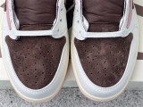 Authentic Travis Scott x Air Jordan 1 Low WMNS Dark Pony/Pink Oxford