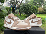 Authentic Air Jordan 1 Low Tan/Brown/Sail