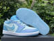 Authentic Air Jordan 1 Low GS White/Light Blue
