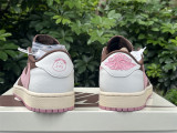 Authentic Travis Scott x Air Jordan 1 Low WMNS Dark Pony/Pink Oxford