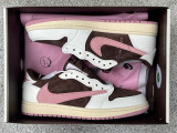 Authentic Travis Scott x Air Jordan 1 Low WMNS Dark Pony/Pink Oxford