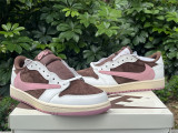 Authentic Travis Scott x Air Jordan 1 Low WMNS Dark Pony/Pink Oxford