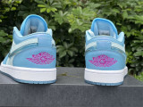 Authentic Air Jordan 1 Low GS White/Light Blue