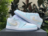 Authentic Air Jordan 1 Low GS White/Glacier Blue