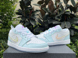 Authentic Air Jordan 1 Low GS White/Glacier Blue