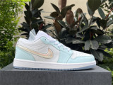 Authentic Air Jordan 1 Low GS White/Glacier Blue