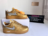 Perfect Off-White x Nike Air Force 1 Gold/Silver