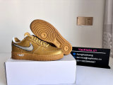 Perfect Off-White x Nike Air Force 1 Gold/Silver