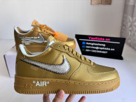 Perfect Off-White x Nike Air Force 1 Gold/Silver